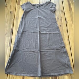 Eileen‎ Fisher Womens Gray Cotton T Shirt Dress Size Petite Small
